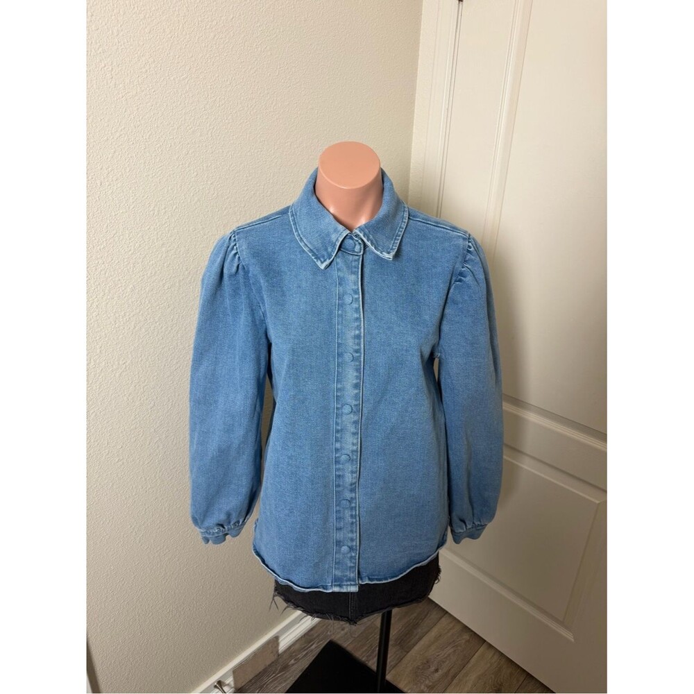 Bagatelle Light Blue Denim Button-Up Shirt Jacket Sz M